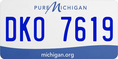 MI license plate DKO7619
