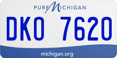 MI license plate DKO7620