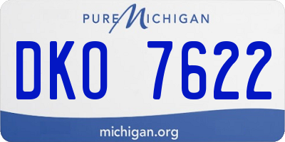 MI license plate DKO7622