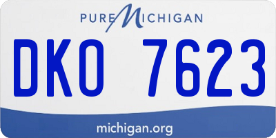 MI license plate DKO7623