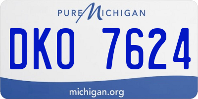 MI license plate DKO7624