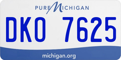 MI license plate DKO7625