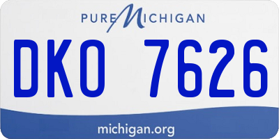 MI license plate DKO7626
