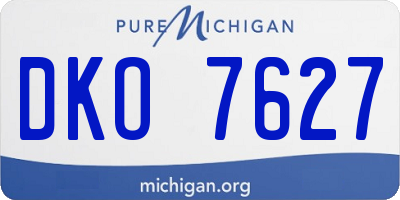 MI license plate DKO7627
