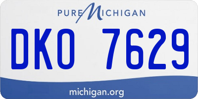 MI license plate DKO7629