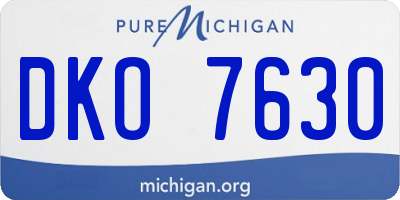 MI license plate DKO7630