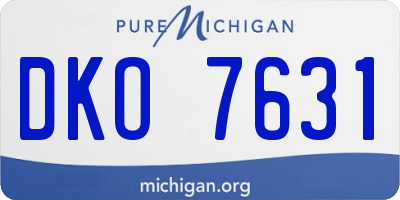 MI license plate DKO7631