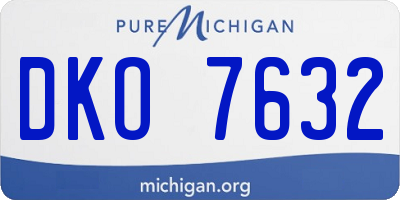 MI license plate DKO7632