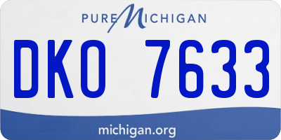 MI license plate DKO7633
