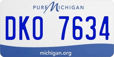 MI license plate DKO7634