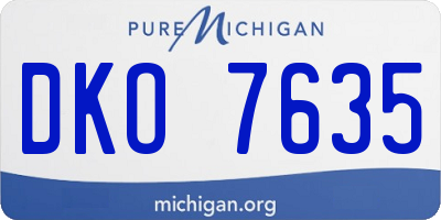 MI license plate DKO7635