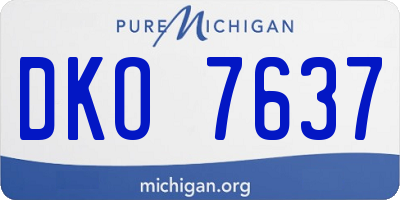 MI license plate DKO7637