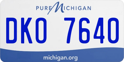 MI license plate DKO7640