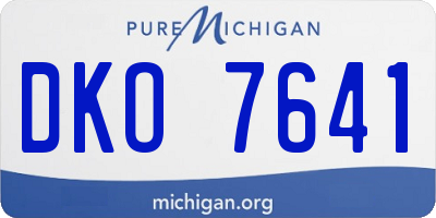 MI license plate DKO7641