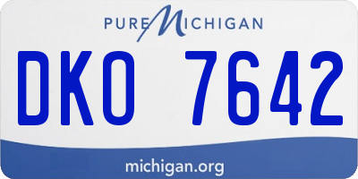 MI license plate DKO7642
