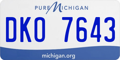 MI license plate DKO7643