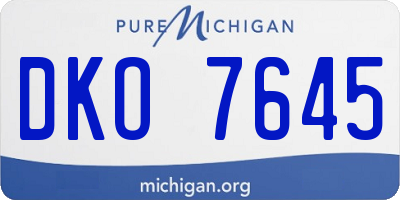 MI license plate DKO7645