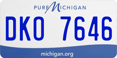 MI license plate DKO7646