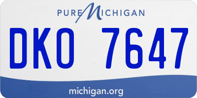 MI license plate DKO7647