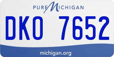 MI license plate DKO7652