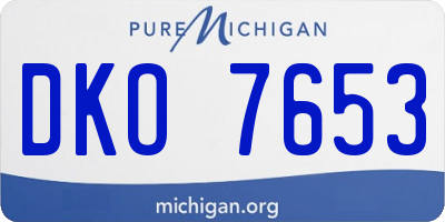 MI license plate DKO7653