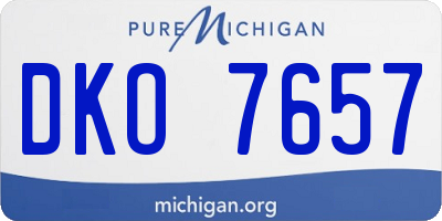 MI license plate DKO7657