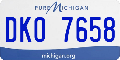 MI license plate DKO7658