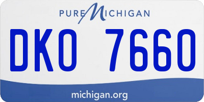 MI license plate DKO7660