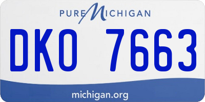 MI license plate DKO7663