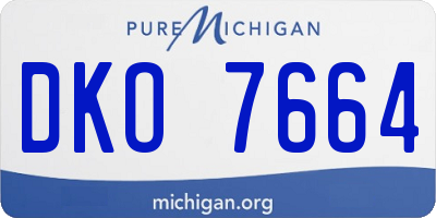 MI license plate DKO7664