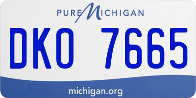MI license plate DKO7665