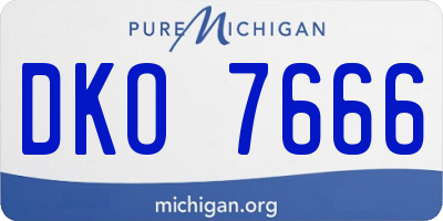 MI license plate DKO7666