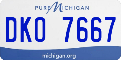 MI license plate DKO7667