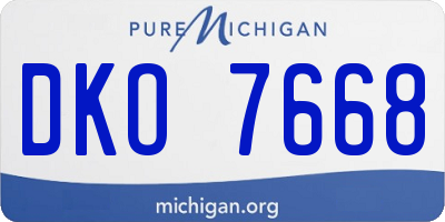MI license plate DKO7668
