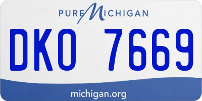 MI license plate DKO7669
