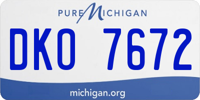 MI license plate DKO7672