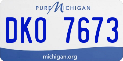 MI license plate DKO7673