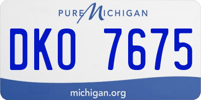 MI license plate DKO7675