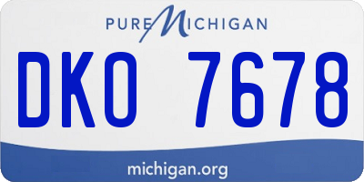 MI license plate DKO7678