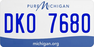MI license plate DKO7680