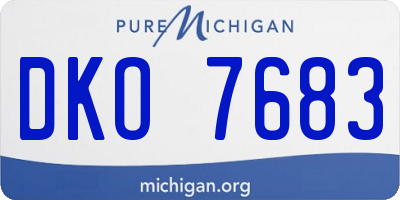 MI license plate DKO7683