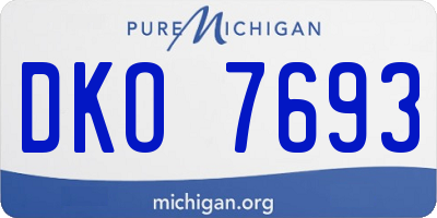 MI license plate DKO7693
