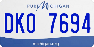 MI license plate DKO7694
