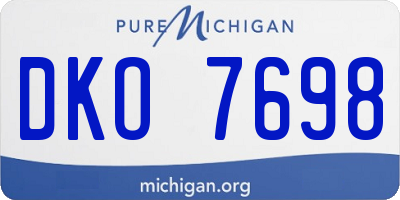 MI license plate DKO7698