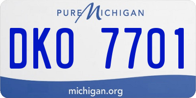 MI license plate DKO7701