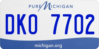 MI license plate DKO7702