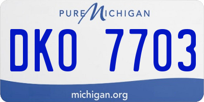 MI license plate DKO7703