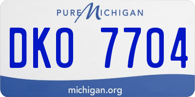 MI license plate DKO7704