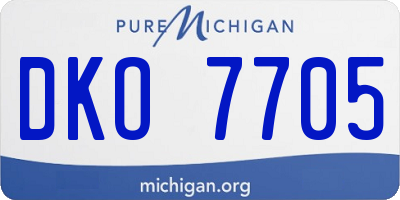 MI license plate DKO7705