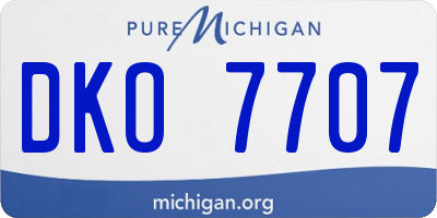 MI license plate DKO7707